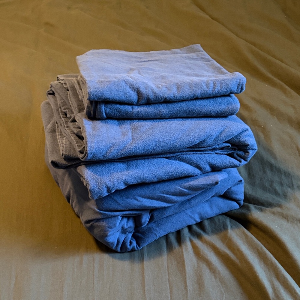 Dark Blue King Flannel Sheets